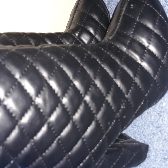 Black Quilted Faux Leather Bootie - Picture 1 of 1